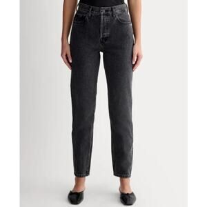 Everlane The Curvy 90s Cheeky Straight Crop Jeans, Faded Black Wash, Size 24